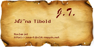 Jóna Tibold névjegykártya